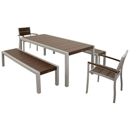Trex Outdoor Surf City 5 Piece Bench Dining Set