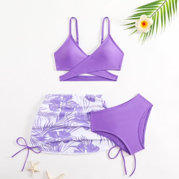 Gelikeya 4t Swimsuit Girls Boys Swim Set Toddler Bathing Suit Girl Beach Outerwear Summer Outfits Purple1, 4-5 Years