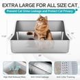thumbnail image 3 of Enclosed Stainless Steel Litter Box with Lid, XL Extra Large Stainless Steel Cat Litter Box for Big Cats, High Sides Metal Litter Box, Anti-Leakage, Easy Cleaning, Odor-Resistant, with Scoop, 3 of 7