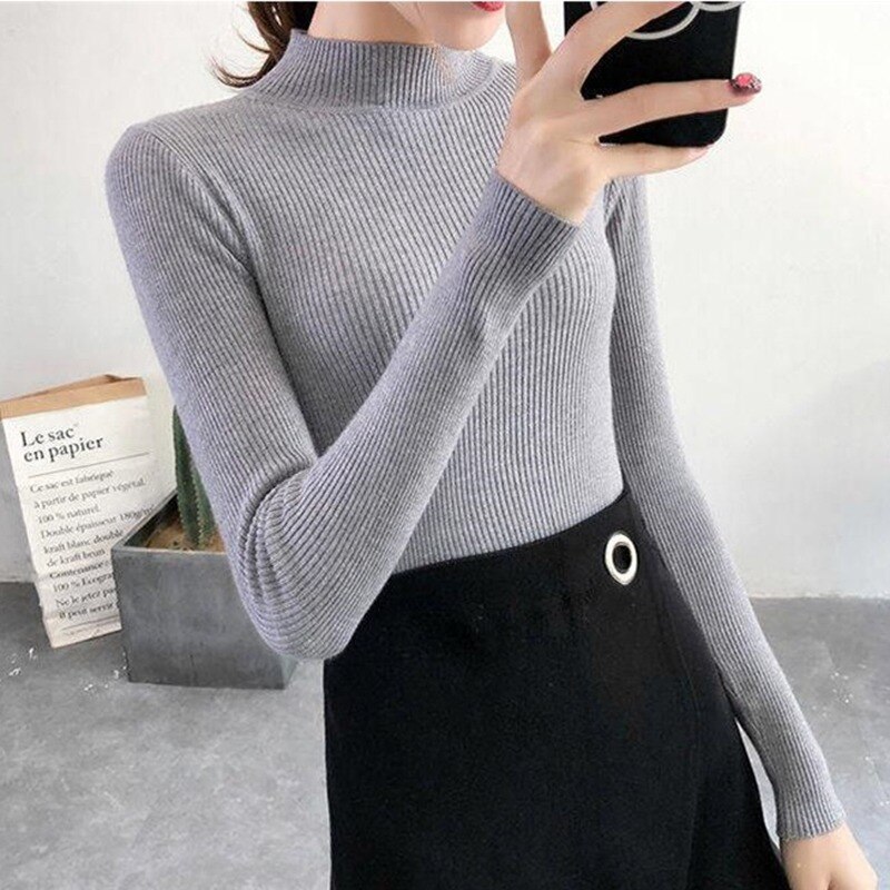 Autumn Winter Women Long Sleeve V Neck Button Stretchable Pullover Korean  Sweater Femme Jersey Knitted Pull Jumper Clothes