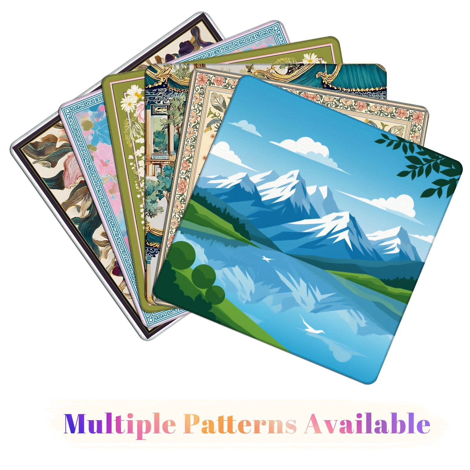 Mahjong Mat 31.5" x 31.5" Graphic design snow capped mountain surrounding lake Non-Slip Noise Reduction American Mahjong Tiles Table Cover for Dominoes Poker Card Board Games Gift