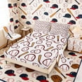 thumbnail image 2 of Erosebridal Cartoon Baseball Pattern Queen Sheet Sets, Sport Bed Set for Boys and Girls, 4 Pieces, 1 Flat Sheet, 1 Fitted Sheet and 2 Pillowcases, 2 of 6