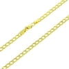 Nuragold 10k Yellow Gold 3.5mm Cuban Curb Link Chain Pendant Necklace, Mens Womens Lobster Clasp 16" 18" 20" 22" 24" 26" 28" 30"