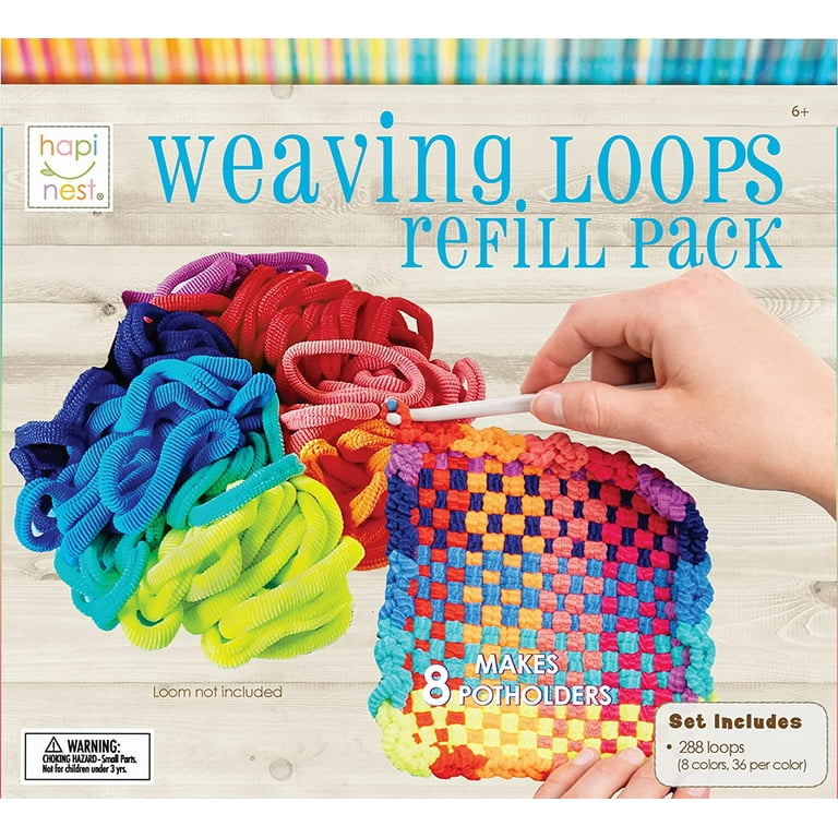 Hapinest Loom Bands Potholder Weaving Refill Pack for Kids  Set Makes 8  Pot Holders and Includes 288 Loops in 8 Colors 