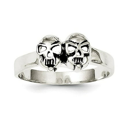 925 Sterling Silver Antiqued Skull Ring, Size 11 MSRP $66