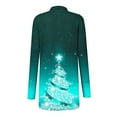thumbnail image 4 of DDAPJ pyju Ugly Christmas Sweater for Women Long Sleeve Lightweight Casual Open Front Outwear Coat Fall Fashion Clothes Mint Green XXL, 4 of 6