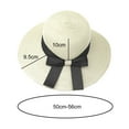 thumbnail image 5 of Women Little Girls Straw Sun Hat Summer Wide Brim Beach Cap Foldable Visor Floppy Hats Wide Brim with Bowknot, 5 of 8