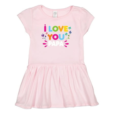 

Inktastic I Love You Papa with Flowers Gift Toddler Girl Dress