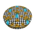 thumbnail image 2 of Round Bar Stool Seat Covers, Bright sunflowers jug buffalo check plaid Elastic Round Chair Cover Stool Seat Slipcover Bar Stool Cushions Round Pad for 12-14 inch, 2 of 7