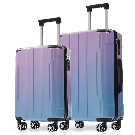 Hardside Suitcase, Luggage Sets 3 Piece Suitcase Set with Spinner Wheels, Built-in TSA Lock, Foldable Duffel Bag for Travel Men & Women,20inch 24inch, Lilac Hardside Luggage,Hardside Checked Luggage