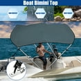 thumbnail image 2 of Unique Bargains 600D 3 Bow Bimini Top Cover Sun Shade Canopy Includes Stainless Aluminum Frame Mounting Hardware Gray, 2 of 6
