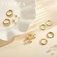 thumbnail image 6 of VEEDOFA Small Gold Hoop Earrings Set for Women, 14K Gold Plated Sterling Silver Hypoallergenic, Trendy Jewelry Gift, 6 of 7