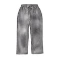 thumbnail image 5 of Women's Casual Elastic Waist Straight Leg Cropped Pants with Pockets, 5 of 7