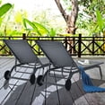 thumbnail image 4 of Gymax Ensemble de 2 Chaises Longues de Patio en Aluminium, Fauteuils Inclinables Réglables - Ensemble de 2, Gris, 4 of 10
