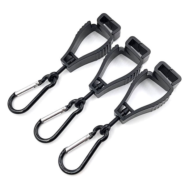 10 soportes para guantes de trabajo de plástico negro, fáciles de limpiar, portátiles, reutilizables, de tamaño compacto, con clip para sujetar guantes de trabajo.