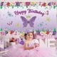 thumbnail image 3 of Butterfly Happy Birthday Banner, Purple Butterfly Decorations for Girl Women Butterfly Backdrop for Baby Shower and Fairy Birthday Decorations, Butter, 3 of 4