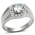 thumbnail image 1 of Alamode TK353-9 Men High Polished Stainless Steel Ring with AAA Grade CZ in Clear - Size 9, 1 of 1