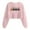 Pink#1, variant on SwiftWear Festive Pink Crewneck Sweatshirt for Women - Christmas Theme Cropped Top with Cute Print, Soft Loose Fit No Hood Casual Tops