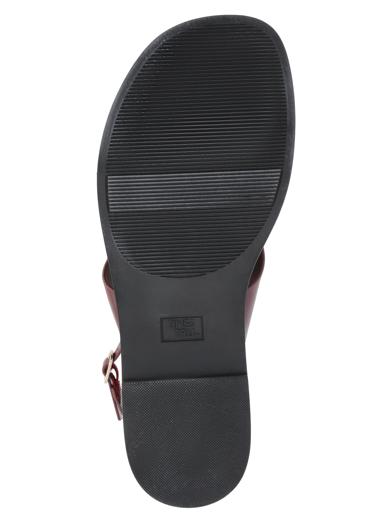 Time and Tru Women's Hooded Faux Leather Thong Sandals