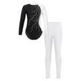 thumbnail image 2 of Haitryli Toddler Girls Gymnastics Unitards Catsuit Long Sleeves Ballet Leotards with Leggings Full Body Dance Bodysuit White 14, 2 of 7