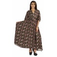 thumbnail image 1 of Moomaya Robe de Nuit Longue Maxi pour Femmes, Cache-Maillot Imprimé à Manches Kimono, Maxi Kaftan, Robe de Nuit, Vêtement de Nuit, 1 of 6