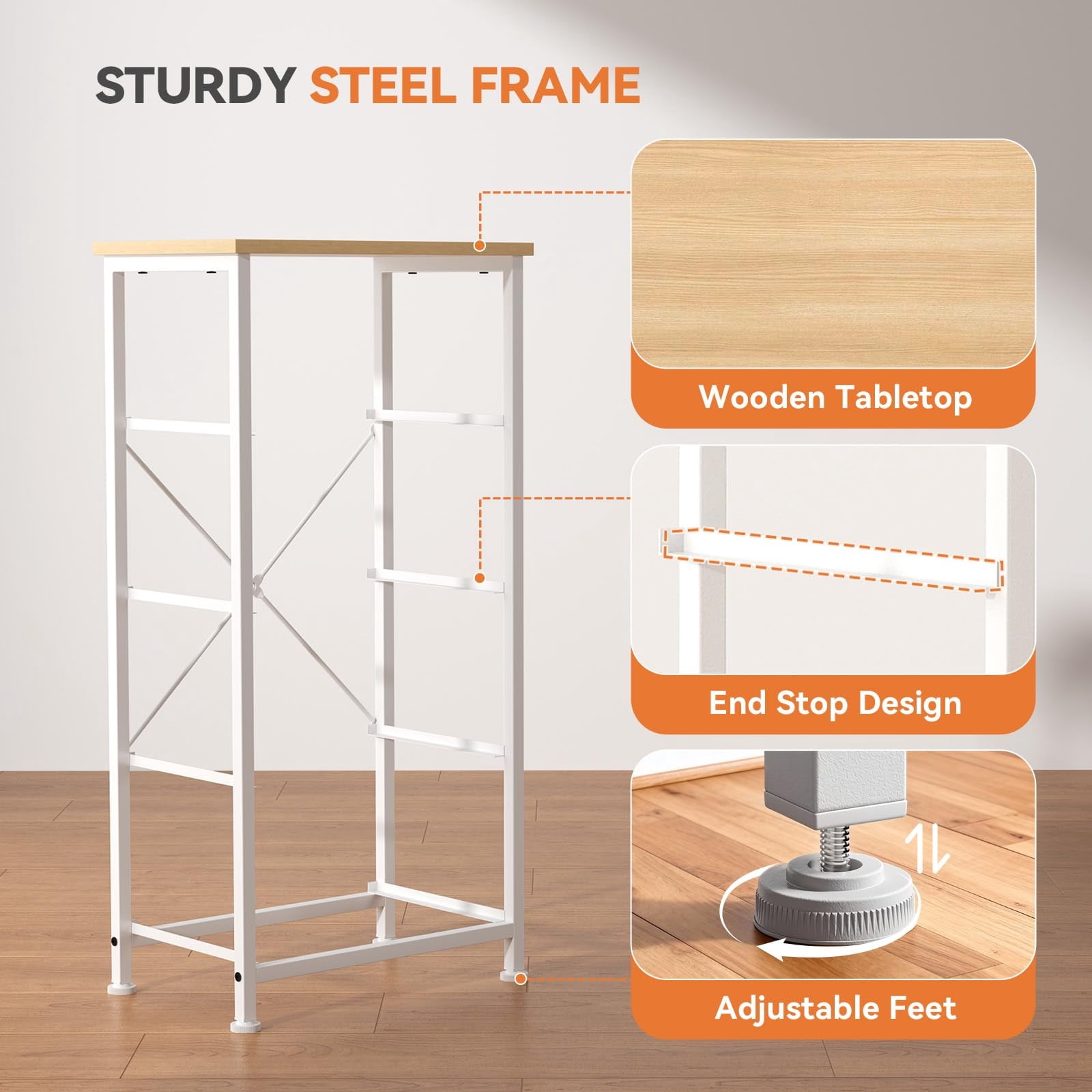 Telyra 4-Drawer Fabric Dresser 37.4" Tall Storage Tower with Wood Top and Steel Frame Narrow Organizer, Light Green