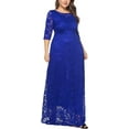 thumbnail image 2 of Eternatastic Womens Floral Lace 2/3 Sleeves Maxi Dress Evening Party Long Dress 4XL Blue, 2 of 4