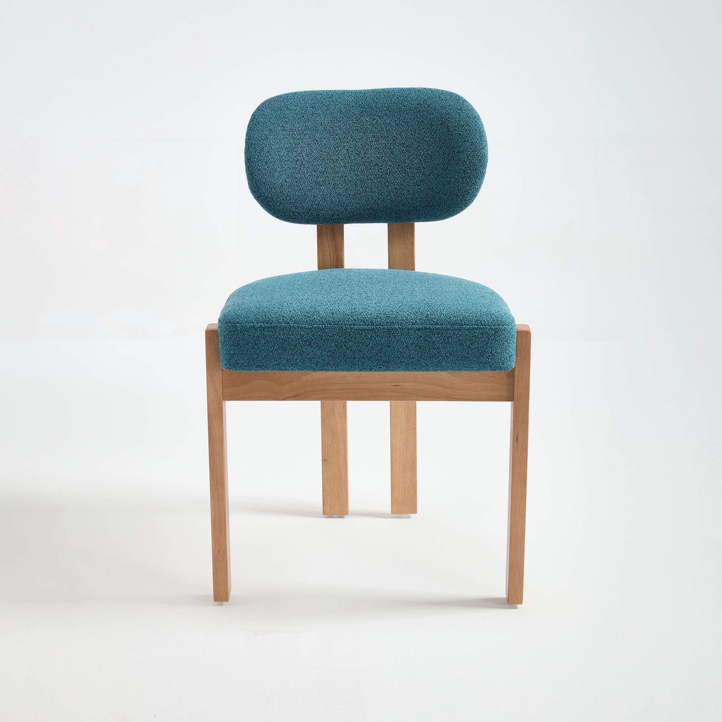 PORKISS Upholstered Dining Chairs Set of 2, Mid-Century Kitchen Chairs with Solid Wood Legs and Cushioned Wingback for Kitchen, Teal