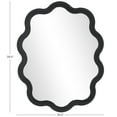 thumbnail image 3 of DecMode 31" x 40" Black Handmade Wavy Wall Mirror with Dimensional Carved Frame, 3 of 9