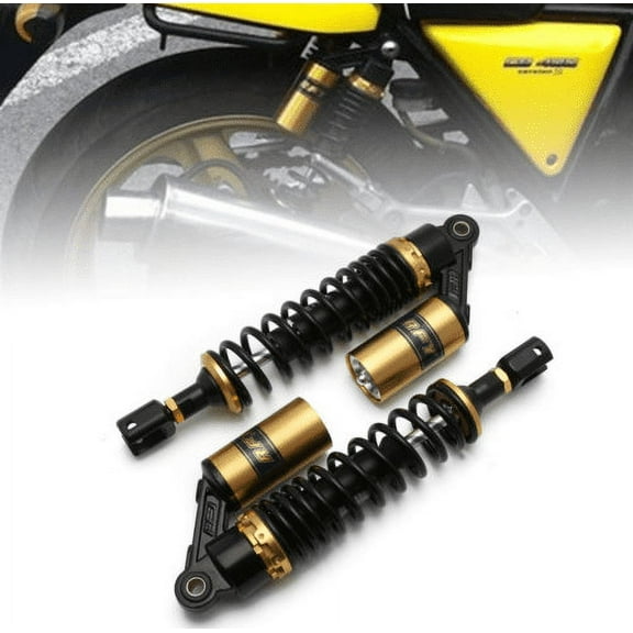 GZYF 2PCS 340mm Air Rear Shock Absorbers Universal For Honda Suzuki Yamaha Kawasaki ATV Go Kart Quad Dirt Sport Bikes Black & Gold