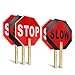 thumbnail image 2 of OLANZU 5-Pack Handheld Stop Slow Signs with Wooden Handle - 12" x 12" Double-sided Crossing Guard Stop Sign - Honeycomb Reflective Road Sign - Easy to Install, 2 of 4