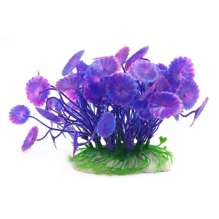 Aqua Landscape Fish Tank Decor Small Purple Plastic Plant for (Best Goldfish For Small Tank)