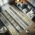 thumbnail image 4 of Ambesonne Southwestern Decorative Rug Carpet, Flowers Weathered Art, 2' 5" x 5', Charcoal Grey and Yellow, 4 of 5