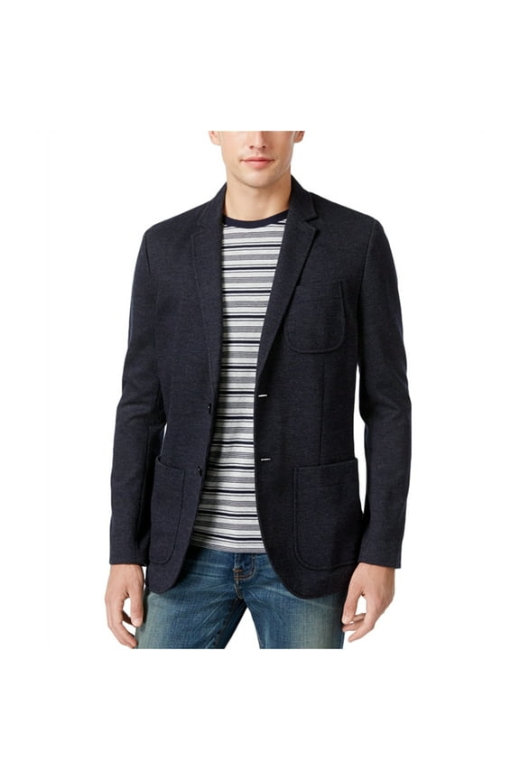 Mens Pin Stripe Two Button Blazer Jacket