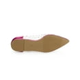 thumbnail image 5 of BLISSFUL STEP Women's Casual Shoes Pointy Toe Clear Rhinestone Ballet Flats Hot Pink 7.5, 5 of 7