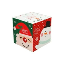FastXmas Christmas Large Cube Gift Boxes,Christmas Theme Collapsible Cube Candy Box,Pine-Tree Printed Xmas Gifts Box Decorations for Boys Girls Gifts and Holiday,Party,Wedding Gifts Wrapping(9.8")