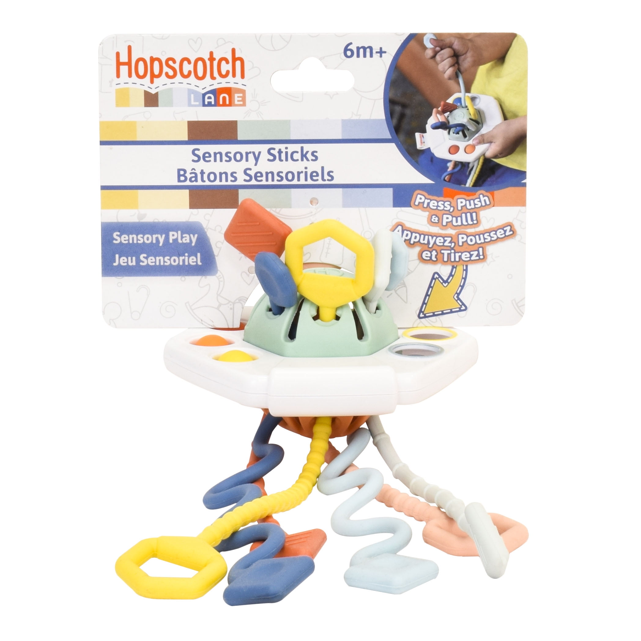 Hopscotch Lane Sensory Sticks – Silicone Ropes Activity Toy for Babies & Toddler 6 Months and Older