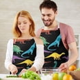 thumbnail image 3 of Colorful Dinosaurs Galaxy Pattern Apron-Garden Aprons for Women with Pockets-Cotton Linen Waterproof Kitchen Cooking Gardening Aprons Adjustable for Kitchen,Cooking,BBQ and Salon 33x27 Inch, 3 of 7