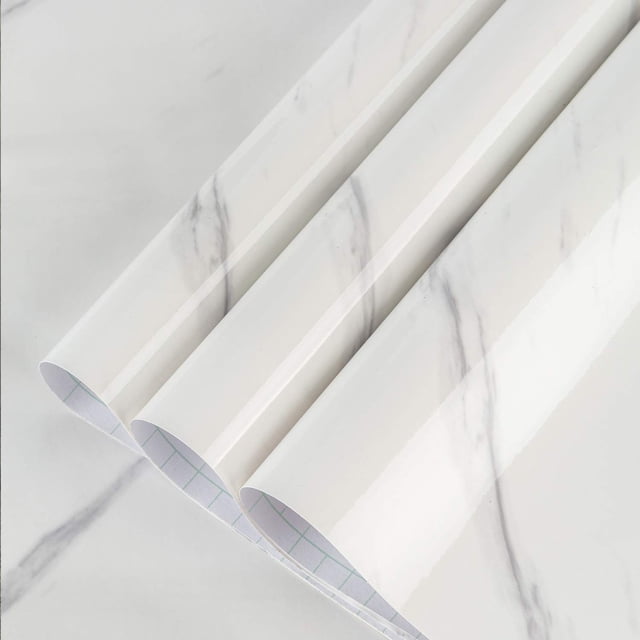 Vinilo autoadhesivo de mármol blanco Wallpaper BAYYA, 5 m