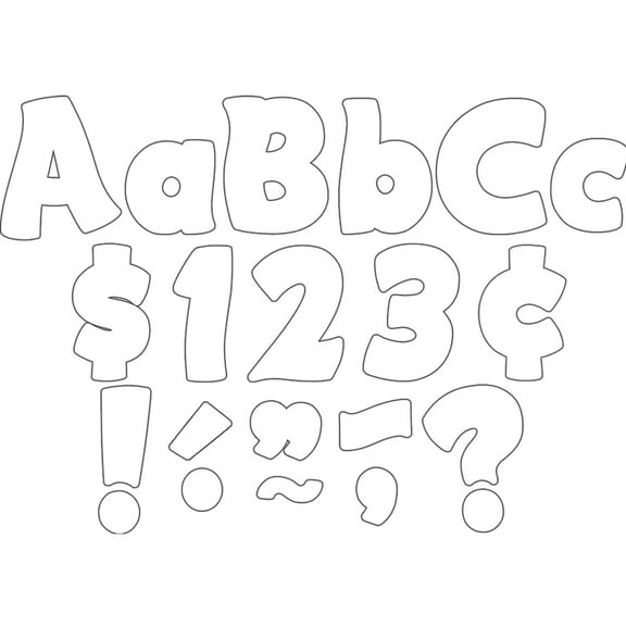 Teacher Created Resources White Funtastic 4" Letters Combo Pack