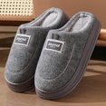 thumbnail image 3 of Zapatillas de algodón de invierno para hombre, zapatillas de algodón de suela gruesa de terciopelo, antideslizantes, para interiores, talla extra grande, novedad de 2024, 3 of 5