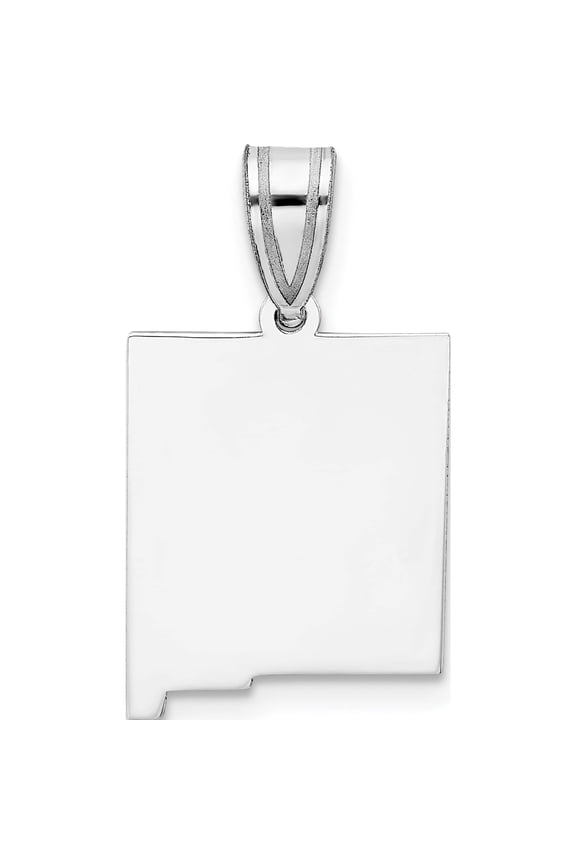Sterling Silver Silver/Rhodium-Plated New Mexico State Pendant Made In United States xna707ss-nm