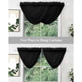 thumbnail image 4 of Black Sheer Waterfall Valance Curtains for Window, Solid Color Farmhouse Black Rod Pocket Sheer Topper Swag Curtains for Living Room, Kitchen 38.5"W x 47.2"L, 2 Panels, 4 of 7