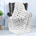 thumbnail image 4 of Abstract Soft Flannel Fleece Blanket, Pop Art Style Illustration with Big and Little Dots Minimalist Half Toned Pattern, Cozy Plush for Indoor and Outdoor Use, 70" x 90", Black White, by Ambesonne, 4 of 5