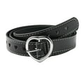 thumbnail image 2 of Women's Belt, Korean Fashion Heart Shaped Buckle Belt with Full Hole Hollow Decoration, Love Buckle Belt for Women, Casual Wear Belt Accessory-Black, 2 of 3