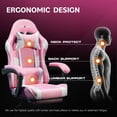 thumbnail image 4 of JONPONY Big and Tall Gaming Chair, Ergonomic Gamer Chair with Footrest & Lumbar Support, PU Leather High Back Game Chair, Comfortable for 8 Hours Long Sitting, Computer Game Chair, Pink white, 4 of 8