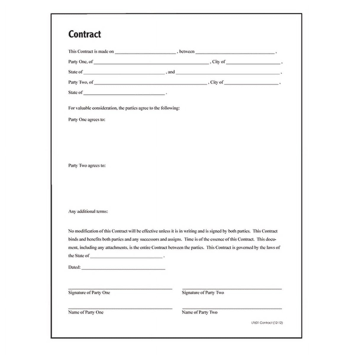 Adams Contract Form, 8.5 x 11 Inch, White (LF601)