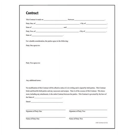 Adams Contract Form, 8.5 x 11 Inch, White (LF601)