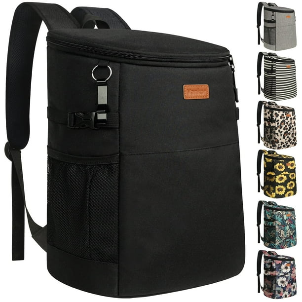 Camping 30 latas, mochila suave refrigeradores aislados a prueba de fugas viaje impermeable almuerzo picnic playa viaje de trabajo bebida bebida cerveza bolsa térmica negro