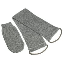 Unique Bargains 1 Set Shower Gloves Exfoliating Gloves for Bath for Shower 24.80"x4.92" Gray